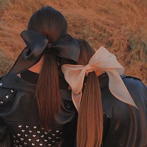 Organza Scrunchies Hair Bow for Women Girls Headband Hair Ribbon Elastic Hair Band Ponytail Holders Headdress Hair Accessories