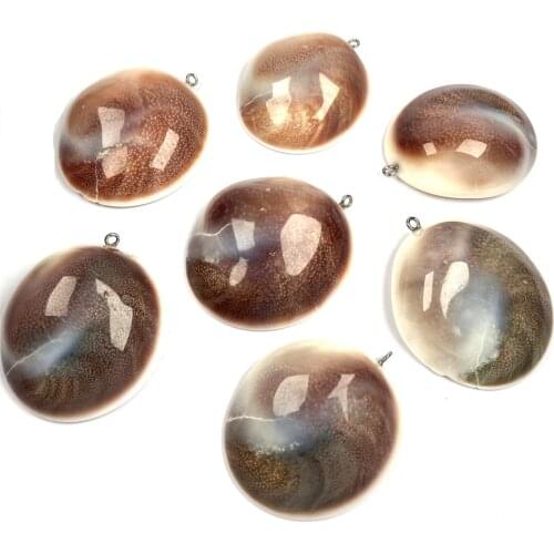Natural Irregular Shell Fossil Pendant Necklace Charms Pendant for Jewelry Making DIY Necklace Size 40x45mm-45x50mm