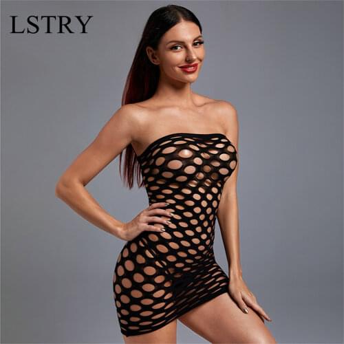 Womens Sex Underwear Hollow Out Mesh Baby Doll Sexy Lingerie Hot Seamless Mini Dress Lstry Erotic White Lingerie Sexy Costumes
