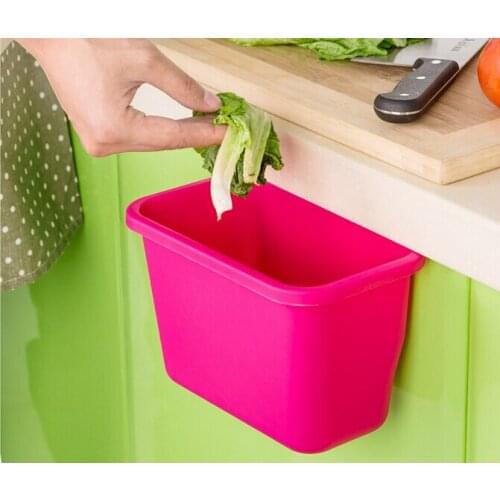 1PC Hanging Multifunctional Household Kitchen Cupboard Waste Bin Desktop Storage Barrel Trash Can Storage Box Organizer OK 0176