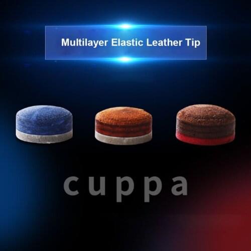 2 pcs / lot CUPPA Advanced Multi-layer Leather Snooker Cue Tip 10mm Snooker Small Head Blue Brown Orange