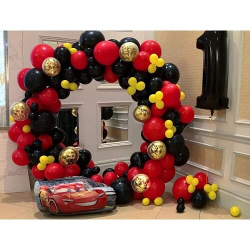 203pcs Black Red Yellow Latex Balloons Garland Kit Balloon Arch Celebration Birthday Wedding Party Decorative Toy Party Supplies