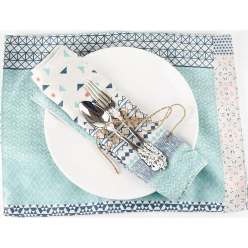 30x40cm fashion cotton linen placemat heat insulation mat dining table mat kids table Napkin fabric country placemats