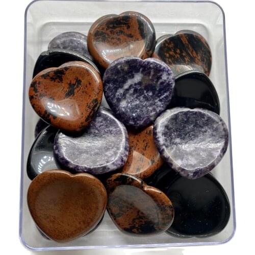 4cm Thumb Worry Stone Natural Chakra Healing Waterdrop Crystal Therapy Tumbled Pocket Palm Stone for Anxiety Stress Relief