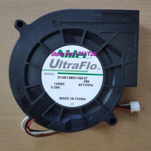 Brand new G10D12BS17AZ-57 12V 0.29A PWM 4wires turbo fan dual ball bearings 2480rpm for long time work