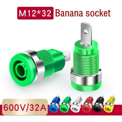 5PCS/LOT Nylon material high voltage safety type 4mm panel banana socket hole 4.8mm terminal multimeter socket