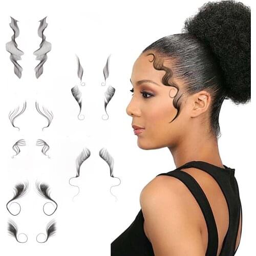 6D imitation ecological bun waterproof hairline tattoo stickers bangs sideburns hair edge tatto makeup stickers temporary tatoo