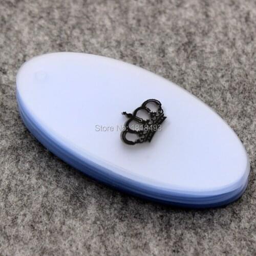 Free shipping OVAL PVC hang tag/swing tag/clothing tag/DIY plastic tag printed with CROWN gift packing labels 300 pcs a lot
