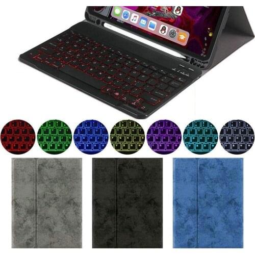Kemile For iPad Air 3 10.5 2019 Case Backlit keyboard Pencil holder Stand Smart Cover For iPad Air 3 10.5 Case Back-lit Keyboard