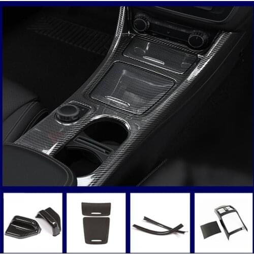 Center Console Air Condition Outlet Frame Decoration Carbon Fiber Style For Mercedes Benz CLA C117 GLA X156 Storage Box Decals