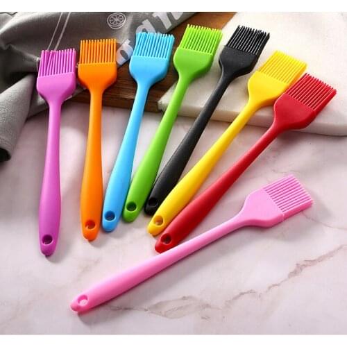 Long 21cm Silicone Pastry Brush Baking BBQ Basting Brush Baking Oil Brush Clear Handle Kitchen Tools Reposteria Hot Dropshipping