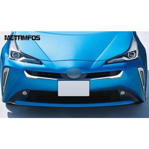 For Toyota Prius Hatchback 2019 2020 Chrome Front Center Grille Grill Molding Trim Decoration Strip Exterior Car Accessories
