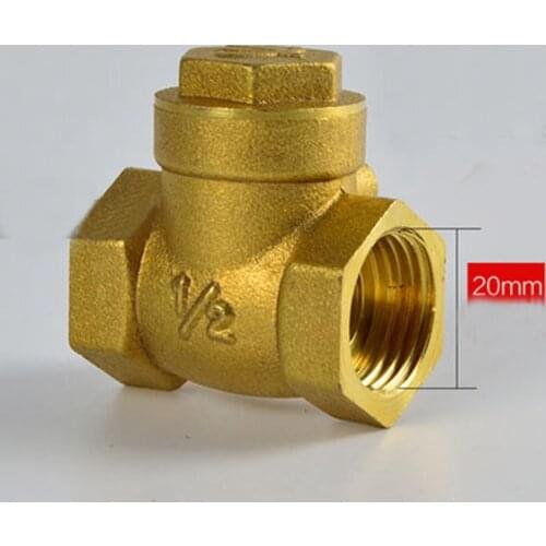 DN15 G1/2" BSPP Female Thread Brass Swing Check Valve One Way Thickneess 2.8mm Length 40mm