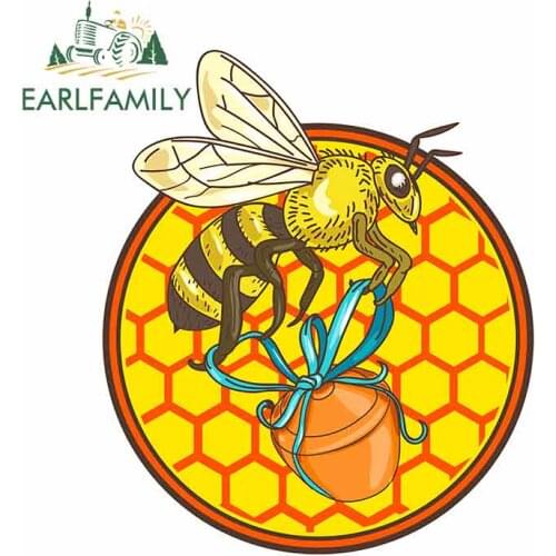 EARLFAMILY 13cm x 11.2cm for Bumblebee Carrying Honey Car Truck Decal Bumper Window Fashion Stickers Suitable for VAN RV Truck