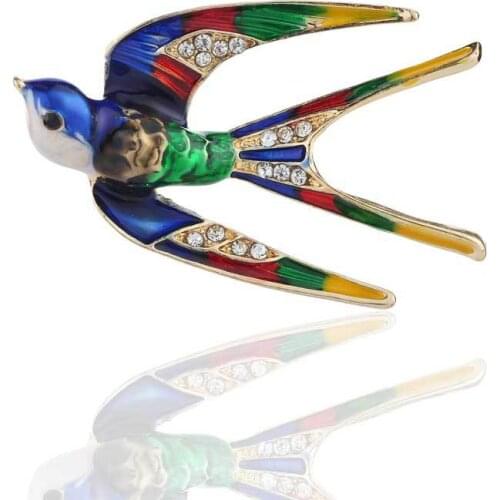 Classic Enamel Swallow Brooch Pins Metal Scarf Pins Christmas Gift Banquet Weddings Accessories