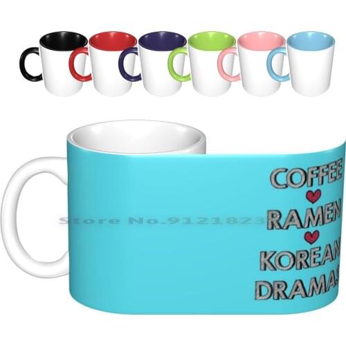 Coffee-Ramen-Korean Dramas Ceramic Mugs Coffee Cups Milk Tea Mug Korean Drama Kdrama Goblin Ramen Kdrama K Pop Kpop Namjoon