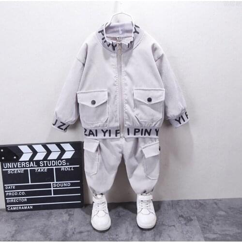 Baby Boys Girls Suit Clothing Fashion Sports Tracksuit 2 Pcs Suits Pants Top Toddler Boys Casual Children Spring Clothes 1-5Y