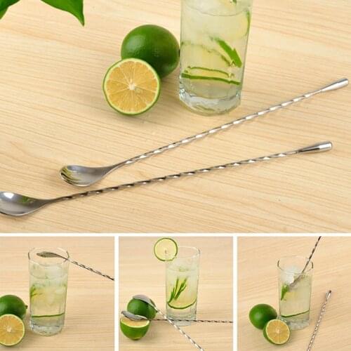 1 Pc Bar Spoon 12 Inches Stainless Steel Mixing Spoon Spiral Bar Cocktail Shaker Stirring Spoon with Long Handle