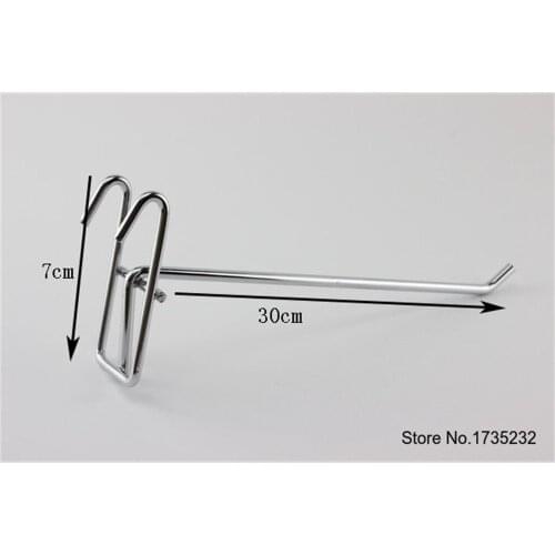 30cm Wire Grid Shelf Mounted Metal Hook Thicken Hanger Strip Snack Food Holder Hook Supermarket Grid Hook Furniture Accessories