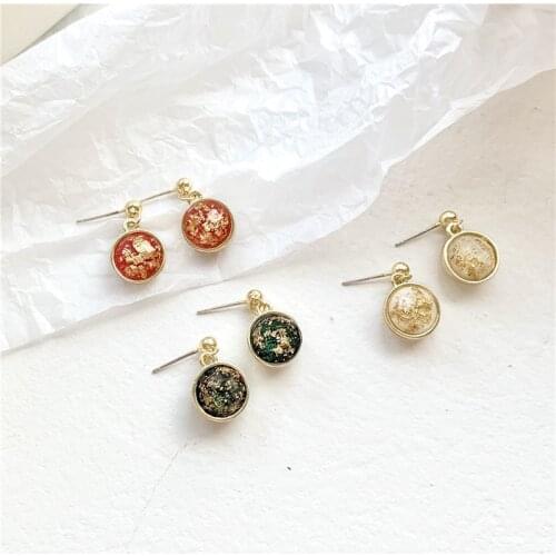 Cute Gold Color Sequin Round Drop Earrings Geometric Daily Multi Earrings 2020
