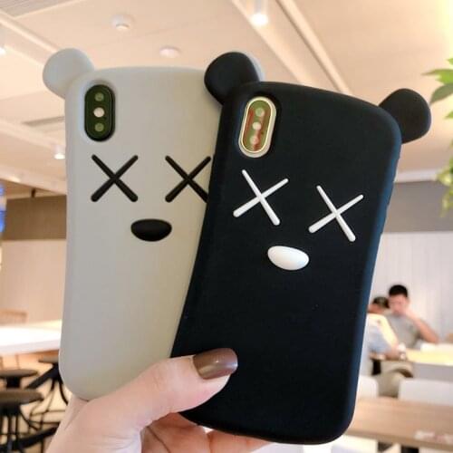 Cute Bear 3D Silicone Phone Case For iPhone 11 Pro XS Max X XR 7 8 6 6S Plus Case Soft TPU Back Cover For iPhone 8 7 Plus Funda