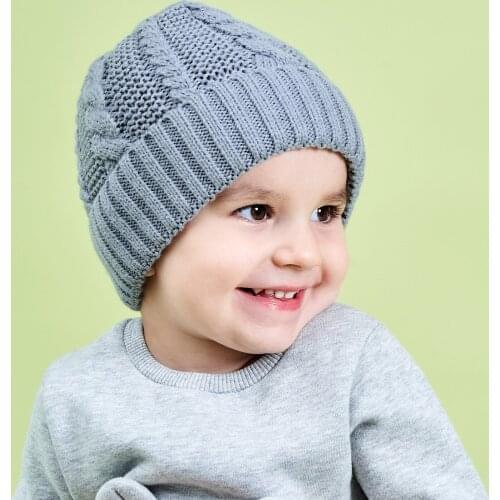 2020 New Baby Hat Kid Girl Boy Baby Infant Cap For Winter Warm Solid Coloe Braided Crochet Knit Hat Beanie Caps Hair Accessories