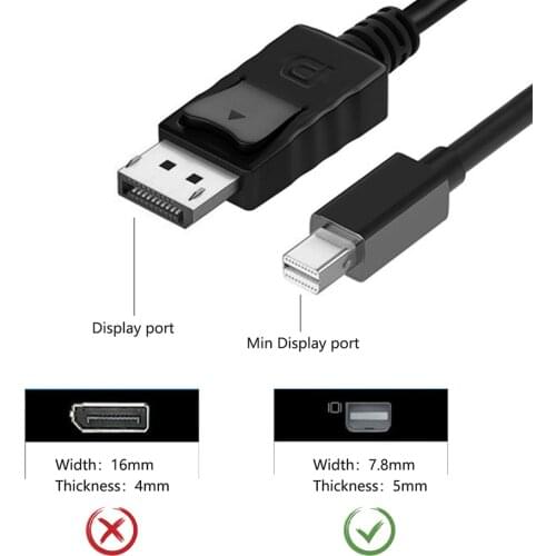Mini DisplayPort to HDMI VGA DVI Adapter Thunderbolt 2 HDMI Converter Mini DP Cable for Surface Pro 4 Mini DisplayPort