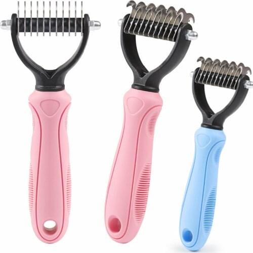 Double Row Pins Professional Horses Undercoat Rake Cats Loosen Wet Dry Use Grooming Pet Supplies Dog Comb Rabbits Brushing