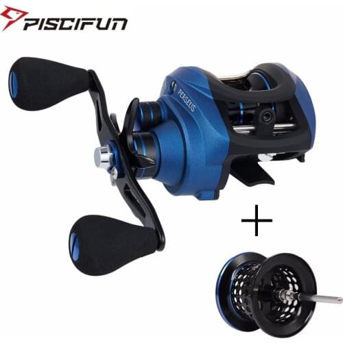 Piscifun Perseus Baitcasting Fishing Reel with Extra Spare Spool Magnetic brake+centrifugal brake 8.4KG Max Drag 6.3 Gear Ratio