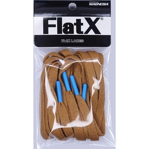 FlatX 8mm Khaki/ Bright Blue Color Metal Tips Shoelaces High Quality Professional Sneaker Laces Shoelace Lacet