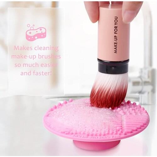Silicone Brush Cleaning Mat Makeup Cleaning Brush Scrubber Mat Portable Washing Tool Cosmetic Brush Cleaner with Suction Cup