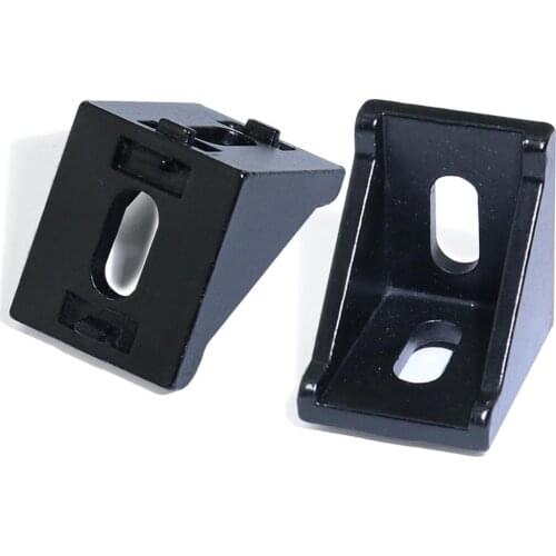 10 Pieces 3030 Black Slot 8mm Corner Angle L Brackets Connector Fasten connector Aluminum Profile Accessories
