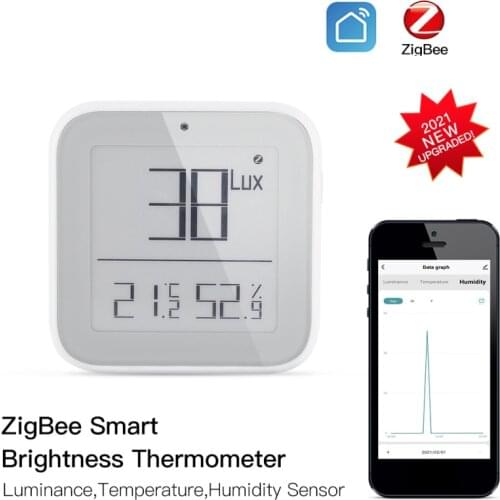 Zigbee Wireless Smart Brightness Thermometer Smart Home Remote Control Real-time Light Sensitive Temperature Humidity Detector