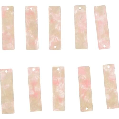 10pcs 35x10mm Rectangle DIY Charms Pendant for Crafting Accessory - Brown, 35 x 10mm