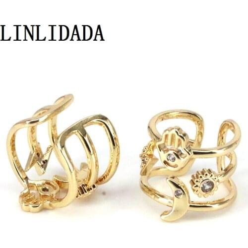 10Pcs Bohemian Gold Color Moon Sun Hand Rings, For Women Girls Korean Style Anillos Mujer Gift 2021 Female Jewelry Party