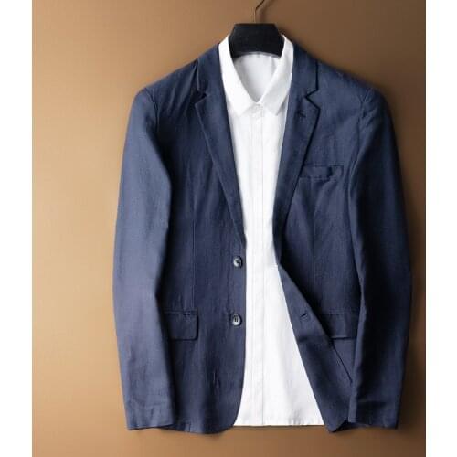 2021 classic Fashion High Quality Linen Suit Men Spring Single Breasted Casual Blazers Men Suits Plus Size M L XL 2XL 3XL 4XL