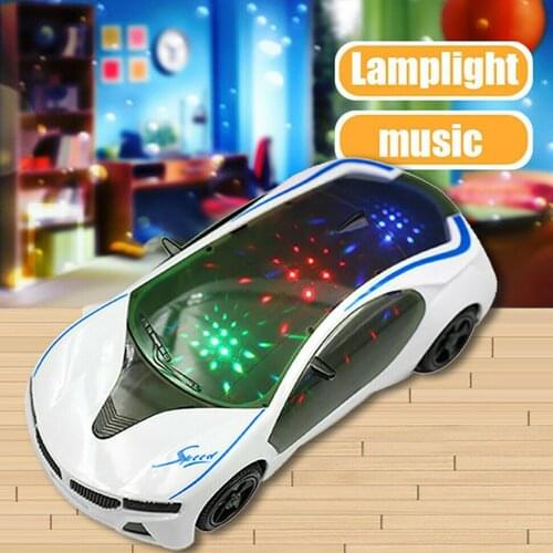 3D Electric Toy Supercar Simulation Car Mold With Wheel Lights Music Kids Gift
