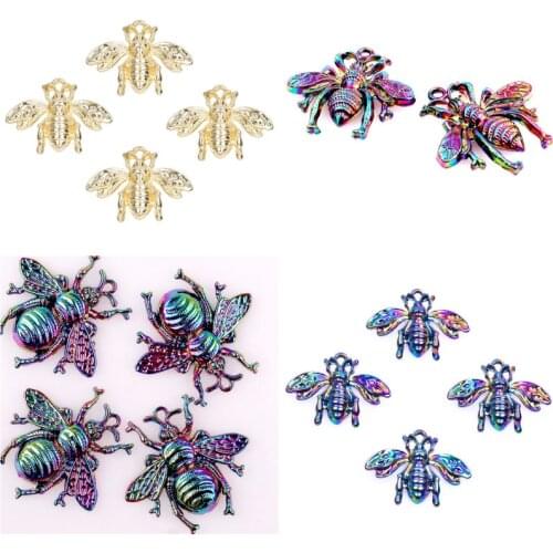 5Pcs/Lot Cute Animal Cicada Bee Charm Lucky Insect Pendant For Necklaces Bracelet Women Men Party Gift Jewelry Making