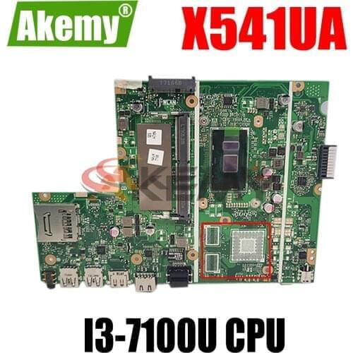 Akemy For Asus X541UJ X541UV X541UVK X541UQ X541UQK X541UA X541UAK X541U laptopmotherboard with I3-7100U CPU 0M GM tested100