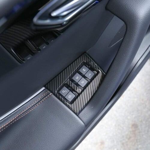 Carbon Fiber Car Door Seat Memory Lock Panel Trim Auto Accessories 2pcs for Jaguar f-pace x761 2016-2018