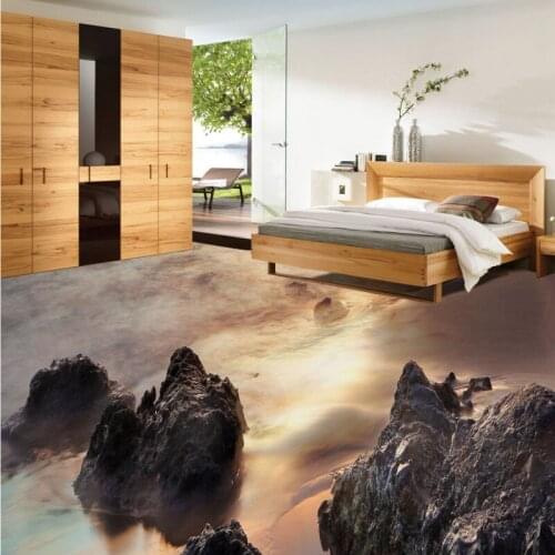 Free Shipping HD stone water floor wallpaper bathroom lobby waterproof self-adhesive non-slip floor mural