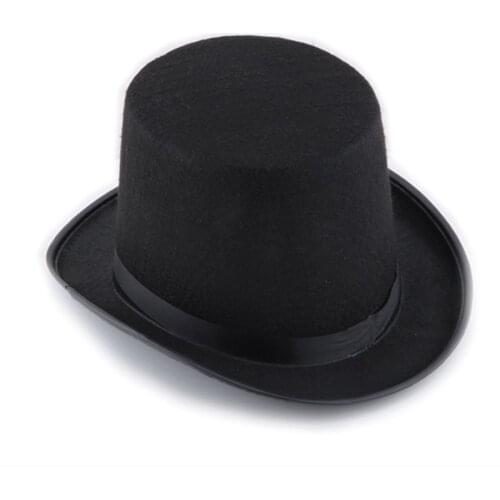 13CM/16CM Height Punk Black Hatter Top Hat Halloween Props Felt Hats Millinery/ Magician Magic Trick Cap SAL99