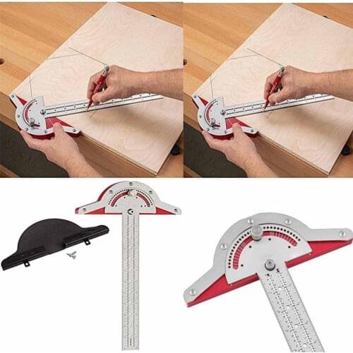 Woodworkers Edge Rule Efficient Protractor Angle Protractor Woodworking Ruler Angle Measure Stainless Steel Carpentry Tool