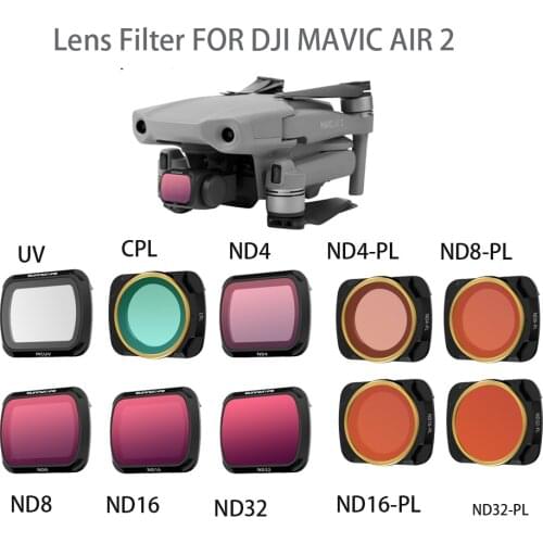 DJI Mavic Air 2 Lens Filter MCUV CPL ND/PL Filters ND4 ND8 ND16 ND32/ND PL Filter Kit for DJI Mavic Air 2 Drone Accessories