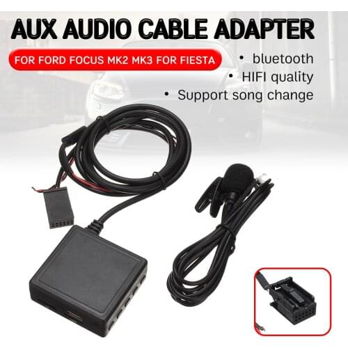 For Ford for Focus Mk2 MK3 for Fiesta Cable with USB,microphone Hands-free Aux Adapter bluetooth Aux Receiver