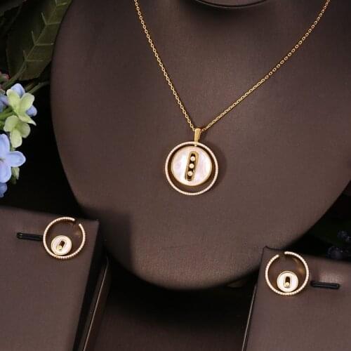 Janekelly 2pcs Bridal Zirconia Full Jewelry Sets For Women Party, Luxury Dubai Nigeria CZ Crystal Wedding necklace sets