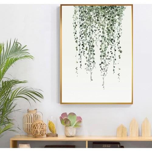Nordic Style Green Leaf Cactus Decoration Plant Canvas Painting Wall Art for Living Room Bedroom Tableaux Salon Big Print Poster