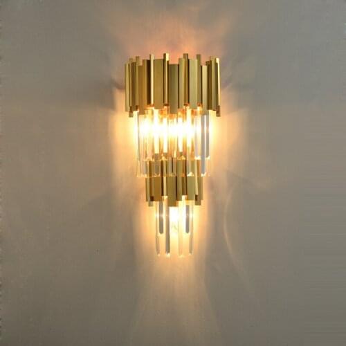 LED Nordic Iron Crystal Gold Clear LED Lamp LED Light Wall lamp Wall Light Wall Sconce For Bedroom Corridor