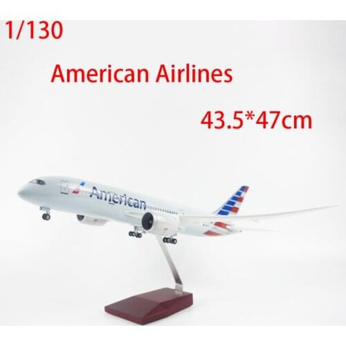 Resin Airplane Model 1:130 American Airlines B787 Toys for Boys Plane Adult Collection Display Voice Control LED Light