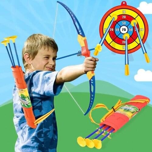 Simulation Bow Arrow Plastic Soft Sucker Arrow with Target Toy Set for Children Kids